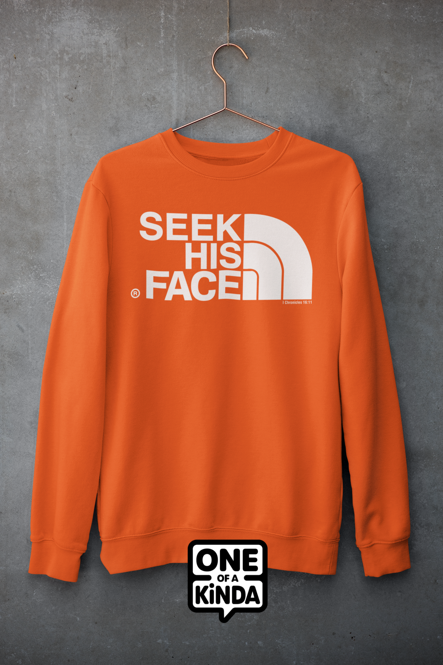 Seek his Face Sweatshirt by One of a Kinda - White